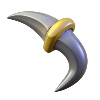 sumptuous modern Hyper-specific professional render of a single Griffin talon, sharp and curved, isolated cutout with Transparent Background top-tier png