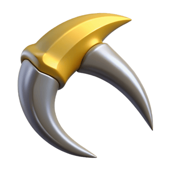 splendid bohemian Hyper-specific professional render of a single Griffin talon, sharp and curved, isolated cutout with Transparent Background museum quality png