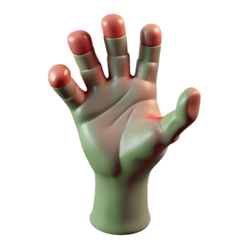 breathtaking futuristic A realistic rendering of a zombie hand reaching out with Transparent Background flawless png