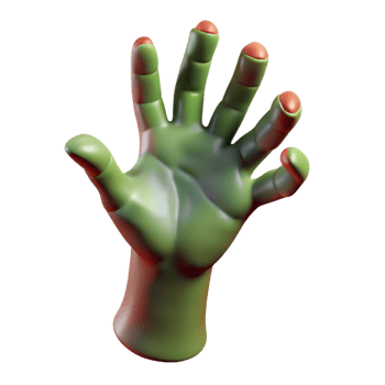 romantic gorgeous A realistic rendering of a zombie hand reaching out with Transparent Background premium png