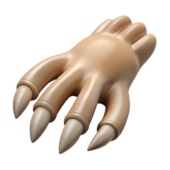 extraordinary dynamic minimalist A detailed illustration of a single clawed hand with Transparent Background elite png