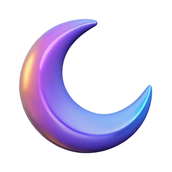 reflective hypnotic A crescent moon, celestial, abstract design with Transparent Background professional png