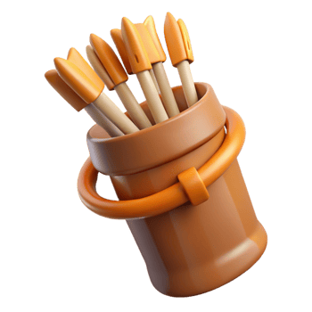exemplary industrial A stylized illustration of a quiver full of arrows with Transparent Background perfect clarity png