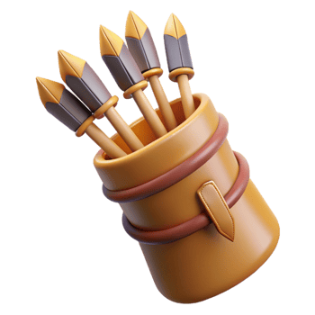 gorgeous exceptional A stylized illustration of a quiver full of arrows with Transparent Background png