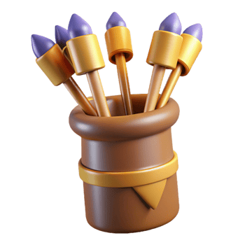 striking impressionist A stylized illustration of a quiver full of arrows with Transparent Background luxury png