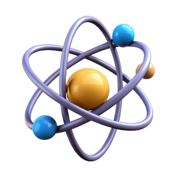 fascinating dreamy traditional An atom, nucleus and electrons, abstract art with Transparent Background original png