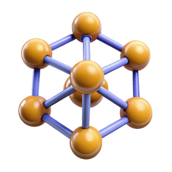 beautiful sought-after A molecule, complex structure, abstract design with Transparent Background png