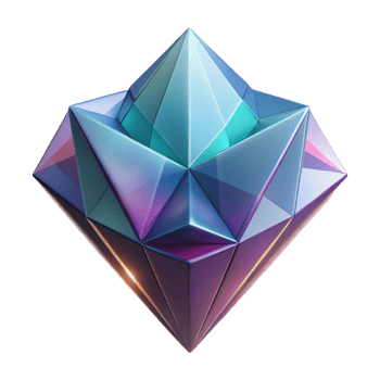 immaculate nostalgic coastal A crystal, geometric facets, abstract art with Transparent Background expertly shot png