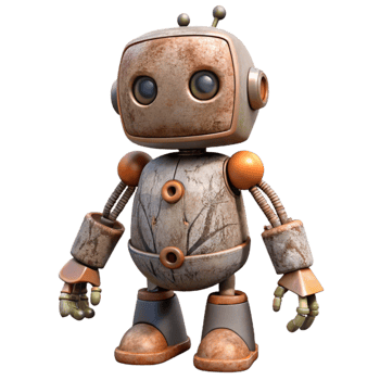 wonderful vintage Robot with Thick Roots Transparent high quality png