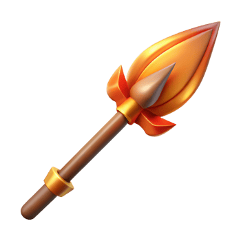 stunning rustic Ultra-detailed, concept art style professional render of a single, flaming arrow, fletched, burning tip with Transparent Background 8K png