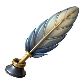 radiant sought-after A feather pen, antique style, abstract art with Transparent Background png