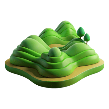 elegant minimalist Rolling Hills Transparent Background Terra Verde Terrain Isolated premium png