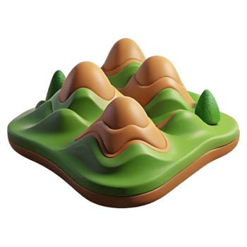 dramatic rustic Rolling Hills Transparent Background Terra Verde Terrain Isolated detailed png