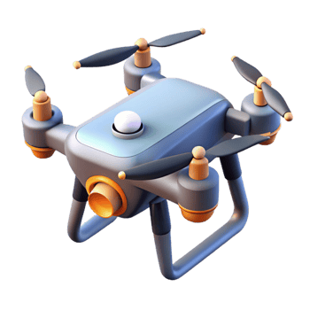 mysterious magnificent Drone, quadcopter, aerial photography with Transparent Background fine detail png
