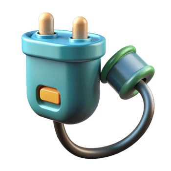 majestic peaceful tropical Electric car charging plug with Transparent Background professional png