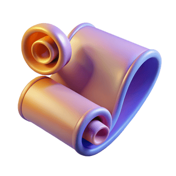 immaculate elegant A scroll, unfurled, abstract illustration with Transparent Background ultra HD png