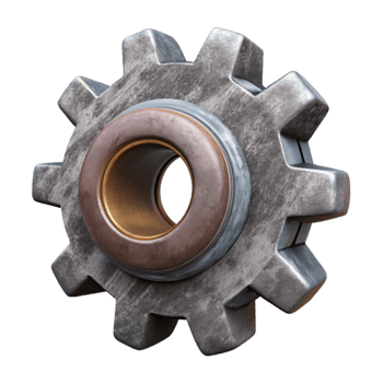 elegant classic Rotating Cogwheel with Detailed Texture Transparent Background detailed png