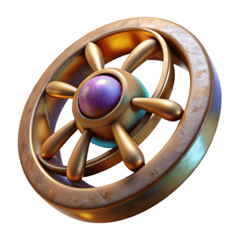 dramatic creative Rotating Cosmic Wheel Transparent Background Front View genuine png