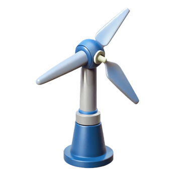 striking distinguished Wind turbine blade rotating with Transparent Background png