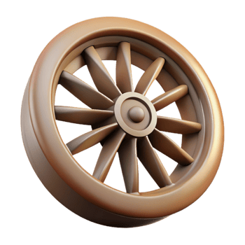 stunning creative Rotating Wheel with Spokes Design Isolated detailed png