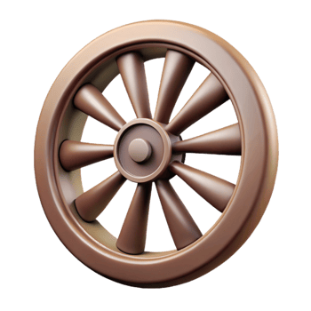 magnificent creative Rotating Wheel with Spokes Design Isolated detailed png