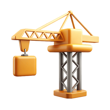 captivating energetic gothic Construction technology crane icon with Transparent Background precision png