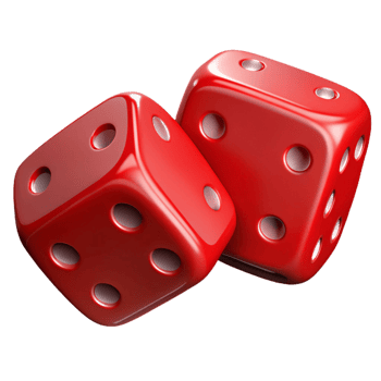 standout minimalist A pair of red dice showing snake eyes with Transparent Background 4K png