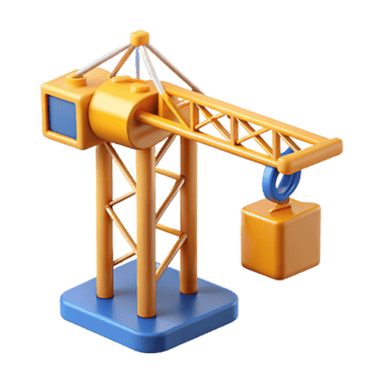 exceptional futuristic Construction technology crane icon with Transparent Background fine detail png