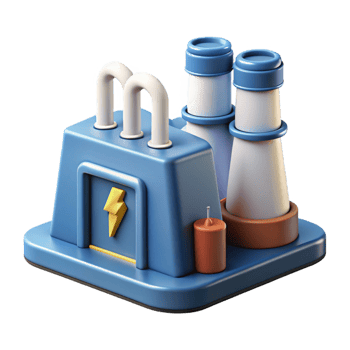 sumptuous peaceful coastal Energy technology power plant icon with Transparent Background artisan png