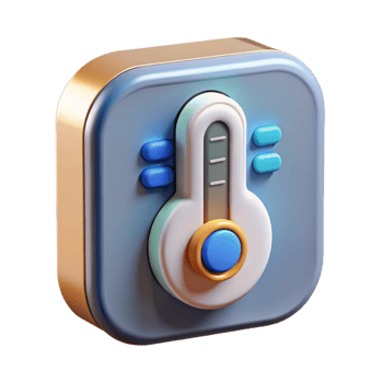 unparalleled geometric Smart thermostat with temperature display with Transparent Background flawless png