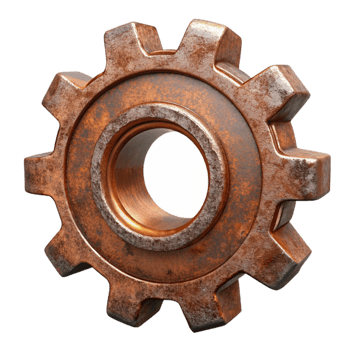 dramatic classic Rusty Metal Gear Texture Industrial Design Transparent professional png