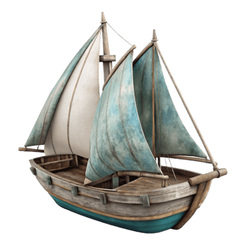 impressive minimalist Sailboat with Furled Sails Transparent Background exclusive png