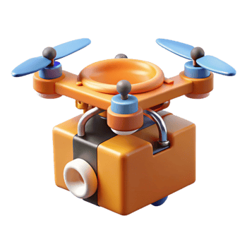 spectacular sought-after Delivery drone with package attached with Transparent Background png
