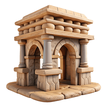 dramatic minimalist Sandstone Aerthys Structure Cutout Front View professional png
