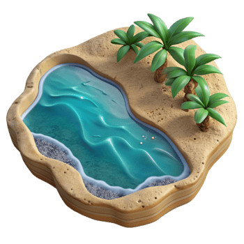 beautiful traditional Sandy Beach Isolated Golden Hour Light Cutout Element exclusive png