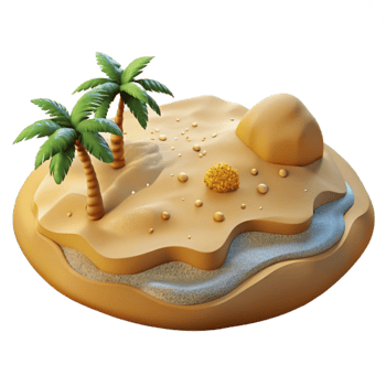 impressive contemporary Sandy Beach Transparent Background Soft Lighting Isolated png