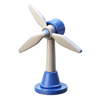 elegant impressionist Ultra-detailed, professional render of an isolated cutout of a miniature wind turbine, renewable energy technology with Transparent Background sharp png