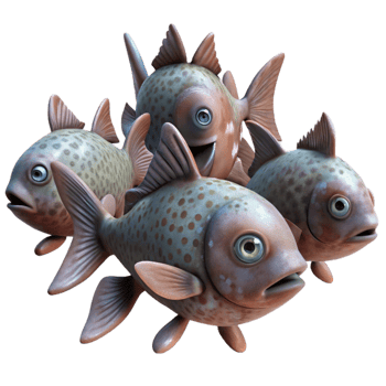 wonderful classic School of Abyssal Fish Isolated Transparent Background exclusive png