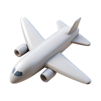 Simple 3D Model of a White Airplane Perfect for Travel and Aviation Concepts png