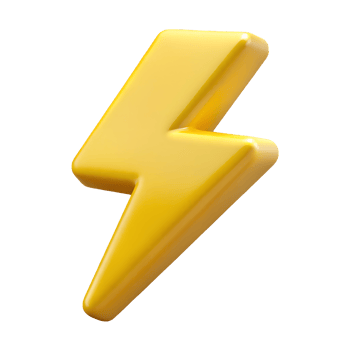 Shiny Yellow 3D Lightning Bolt Icon Energy Power Symbol Illustration png