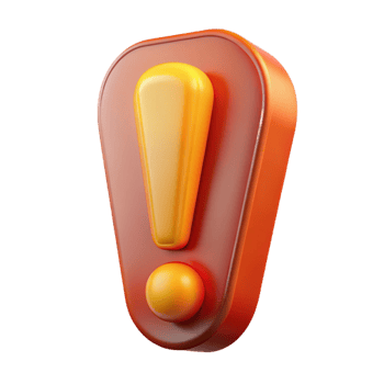 majestic avant-garde A single exclamation point, made of fiery energy with Transparent Background crisp png