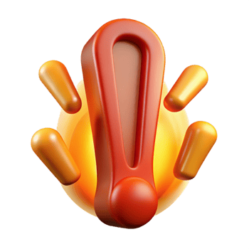 majestic dreamy gothic A single exclamation point, made of fiery energy with Transparent Background crisp png