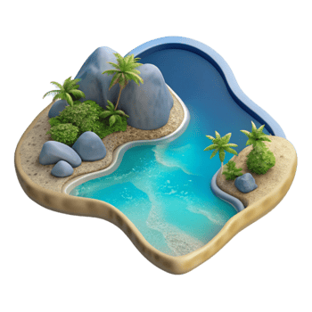impressive rustic Seascape Transparent Background Aerial View Cutout Element high quality png