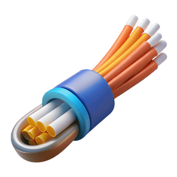 dramatic elegant Fiber optic cable transmitting data with Transparent Background ultra HD png