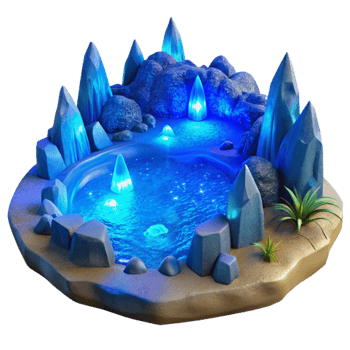 dramatic rustic Secluded Bay Blue Bioluminescence Isolated high resolution png