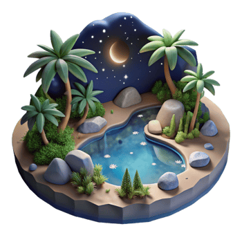 serene artistic Secluded Bay Transparent Background Starry Night exclusive png