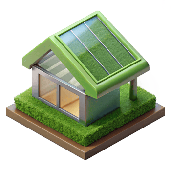 passionate alluring Sustainable green roof section, with Transparent Background high quality png