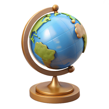 passionate pristine Hyper-specific, photorealistic isolated cutout of a vintage globe with wooden stand with Transparent Background top-tier png