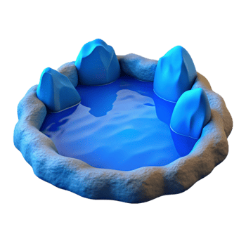 wonderful modern Serene Blue Lake Isolated Element with Soft Lighting high quality png
