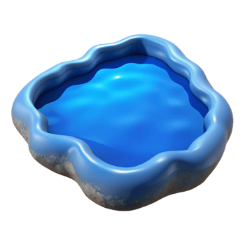 wonderful minimalist Serene Blue Lake Isolated Element with Soft Lighting high resolution png